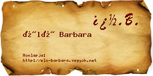 Élő Barbara névjegykártya